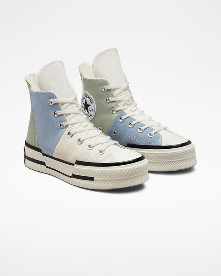 Tenis Converse Chuck 70 Plus Material Mashup Cano Alto Feminino Verde Oliva | PT S054T30